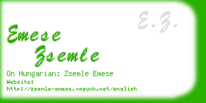 emese zsemle business card